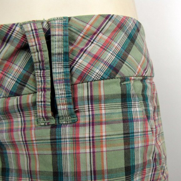 Spacegirlz Green Plaid Cotton Low-Rise Shorts Sz 7 - Picture 7 of 8